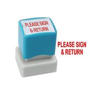 Please Sign & Return Self Inking Rubber Stamp YQBOOM Refillable Paid Stamper for Business, Office Stamps - Red Ink