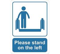 Please Stand On The Left Sign 8X12 Inch Rust Free Aluminum Easy To Read & Sturdy Keep Out Outdoor Metal Signs For Home Farm Yard