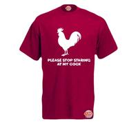 Please Stop Staring at My C*ck! Mens Unisex Funny T-Shirt. Retro Tee