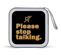 Please Stop Talking Portable CD Case Holder 48 Capacity Travel DVD Storage Boxs Wallet Bag