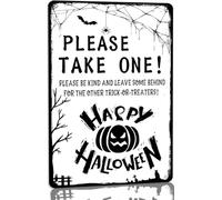 Please Take One Be Kind and Leave Some Behind for the Other Trick or Treaters Metal Tin Sign Funny Halloween Party Decoration Home Decor Patio Porch Front Door Signs 8x12 Inch