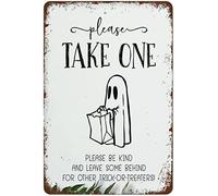 Please Take One Sign,Halloween Trick Or Treat,Please Be Kind And Leave Some Behind For Other Trick Or Treaters Wall Decor Poster Metal Sign 8X12 Inches