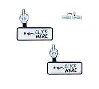 Please The Click Here Surprise Button - Hilarious Gag Gift, Funny Pop-Up middle finger Prank despise Gift, Novel optimistic and positive emotions decor, White Elephant Office Joke, Desk Decor (2 pcs)