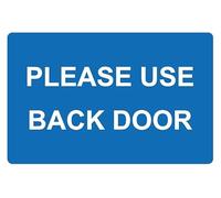 Please use back door delivery instruction sign - Self adhesive sticker (200mm x 150mm)
