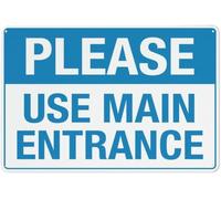 Please Use Main Entrance Retro Warning Metal Sign Tin Signs Aluminum Sign for Outdoors Use Yard Farm Fence Home Wall Decor 12x16 inch