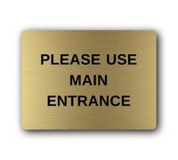 Please Use Main Entrance Sign - 19.4x14.3cm Brushed Aluminium