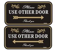 Please Use Other Door Self Adhesive Sign,12 x 6 inches Acrylic Sign, UV Protected, Weacher Resiatant, Scratch Resistant,Durable