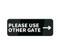 Please Use Other Gate Right Arrow Sign For House Door, Easy To Mount Plastic Safety Informative Sign With Symbols 8 X 3 Inch