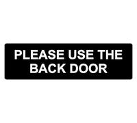 Please use the backdoor information sign - Self adhesive sticker (300mm x 100mm)