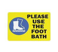 Please Use The Foot Bath Yellow Sign 12 X 8 Inches Reflective Aluminum Metal Warning Signage With Symbol For Indoor Outdoor Use