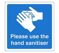 Please use the hand sanitiser safety sign Helps to prevent the spread of the virus Self adhesive vinyl sticker 120mm x 120mm Ideal for shops offices and other businesses (5)
