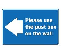Please use the post box on the wall left arrow sign - Self adhesive sticker (200mm x 150mm)