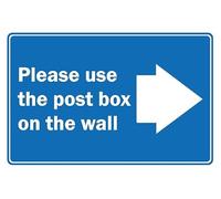 Please use the post box on the wall right arrow sign - Self adhesive sticker (200mm x 150mm)