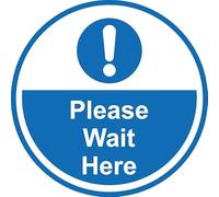 Please wait here floor sticker - Self adhesive floor graphic (200mm x 200mm)