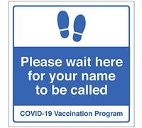 Please wait here for your name to be called Floor graphic 300x300mm