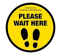 Please Wait Here Social Distancing Floor Graphic 200mm
