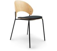 Please wait to be seated - Dosina Chair, Oak / Black Textile - Black