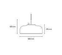 PLEASE WAIT to be SEATED Podgy hanging light, dark blue, Ø 42 cm, dimmable