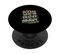 Please Wake Me For Snacks And Drinks Cozy Nap Sleep - PopSockets Adhesive PopGrip