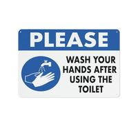 Please Wash Your Hands After Using The Toilet Sign Warning Sticker-Security Sign Outdoor Sign 12 X 8 Inches