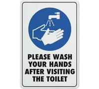 Please Wash Your Hands After Visiting The Toilet Warning Metal Sign Tin Signs Aluminum for Outdoors Use Yard Farm Fence Home Wall Decor 8x12 inch