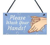 RED OCEAN Please Wash Your Hands Sign For Bathroom Toilet Loo Health and Safety Sign