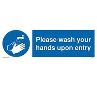Please wash your hands upon entry Sign - 300x100mm - L31