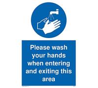 Please wash your hands when entering and exiting this area