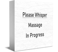 Please Whisper Massage In Progress Wooden Box Sign Decorative Funny Office Home Decor Rustic Farmhouse Square Desk Decor Sign For Shelf 5 X 5 Inches