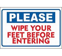 Please Wipe Your Feet Before Entering Signs Warning Traffic Road Street Caution Sign Safety Sign Indoor Or Outdoor Signs For Home Office Work 8X12 Inches