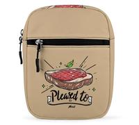 Pleased to Meat Funny Crossbody Bag Adjustable Satchel Cute Shoulder Bag Lightweight Sling Bags