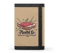 Pleased to Meat Funny Trifold Wallet Cute Card Slots Holder Clutch Purse Wallets for Men Women