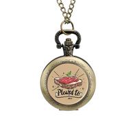 Pleased to Meat Funny Vintage Pocket Watch Alloy Pendant Watches Necklace Gift for Men Women Coppery-Style
