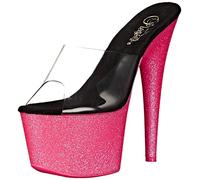 Pleaser ADORE-701UVG Clr/Neon H. Pink Glitter UK 7 (EU 40)