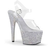 PLEASER ADORE 708HMG CLEAR PLATFORM POLE LAP DANCING STILETTO HEEL SANDALS SHOES