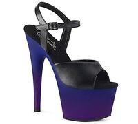 Pleaser ADORE-709BP Blk Faux Leather/Blue-Purple Ombre UK 5 (EU 38)