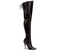 Pleaser Black Leather High Heel Thigh Boots (Legend 8899) - UK 5