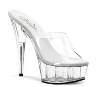 Pleaser Delight-601 Clear / Clear Ladies Stiletto Heel Slide Pole Dance Shoes