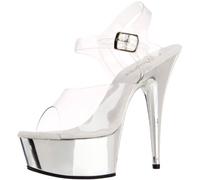Pleaser DELIGHT-608 Clr/Slv Chrome UK 9 (EU 42)