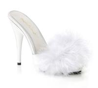 Pleaser High Heel Stiletto Platform 5" Fur Satin Mules Sandals Ladies Poise 501F
