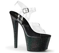 Pleaser High Heel Stiletto Platform 7" Clear Dancing Glitter Sky 308MG