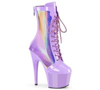 Pleaser High Heel Stiletto Platform 7" Mid Calf Boots Holographic Adore 1047