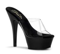 Pleaser Kiss-201 Clear / Black Ladies Stiletto Heel Slide Pole Dance Shoes