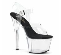 Pleaser Sexy Exotic Dancing Clear 7" High Heel Platforms Sandals Shoe Sky-308