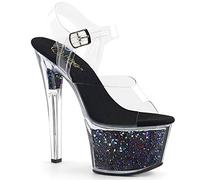 Pleaser SKY-308GF Clr/Blk Multi Glitter UK 2 (EU 35)