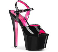 Pleaser SKY-309TT Blk Pat/Blk-Neon H. Pink UK 8 (EU 41)