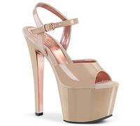Pleaser SKY-309TT Nude Pat/Nude-Rose Gold Chrome UK 9 (EU 42)