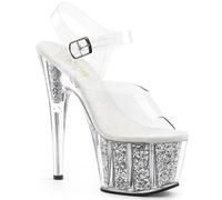 Pleaser Stiletto High Heel Platform 7" Glitter Dancing Sandals Adore 708G