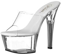 Pleaser Women's Asp601/c/m Platform Sandal, Clear/Clear, 9 M US