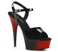 Pleaser Womens Sandals DELIGHT-609BR Blk Pat/Red-Blk